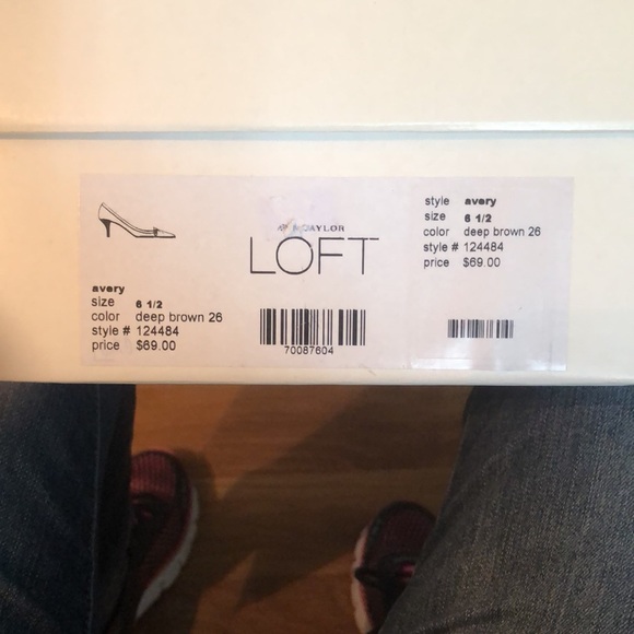 Suede leather trim chocolate brown Loft Avery Heel - Picture 2 of 7